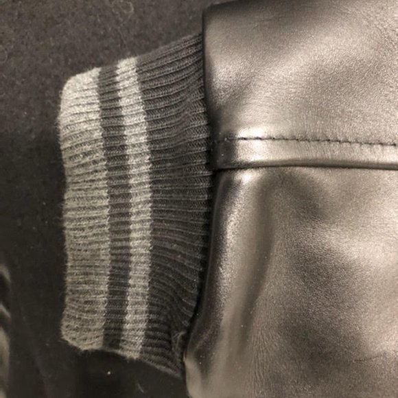 JACHS NEW YORK CHIC LUXE VARSITY LEATHER WOOL JACKET SIZE M - Picture 12 of 13